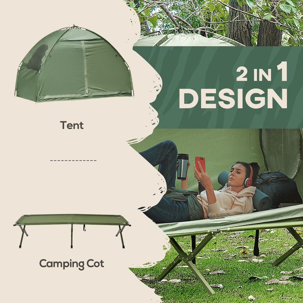 Efficient Dual Use Tent Cot 1 Person 76L Lightweight Design