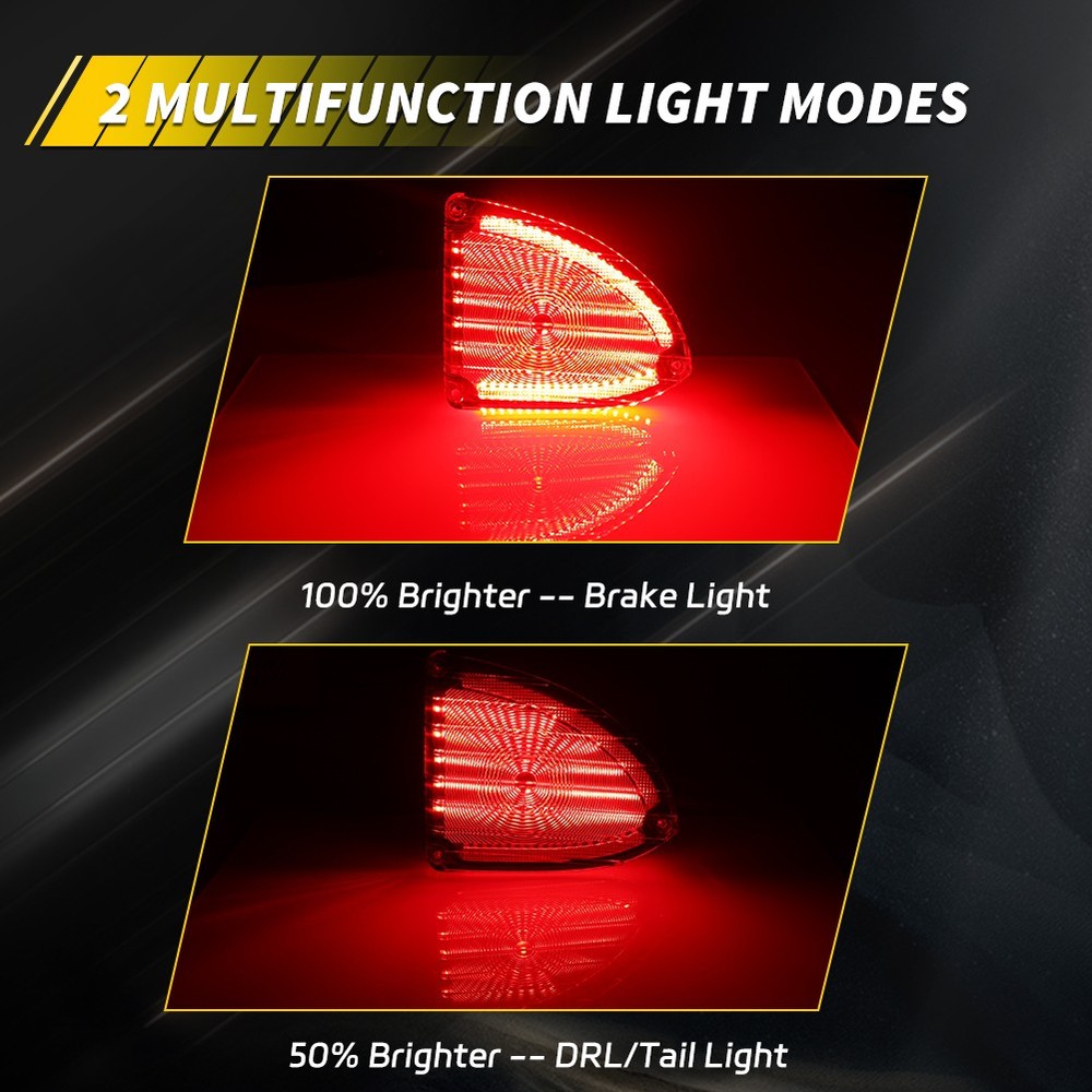 Red LED Rear Tail Brake Lights For 1960-1966 Chevy & GMC Panel Truck Suburbans