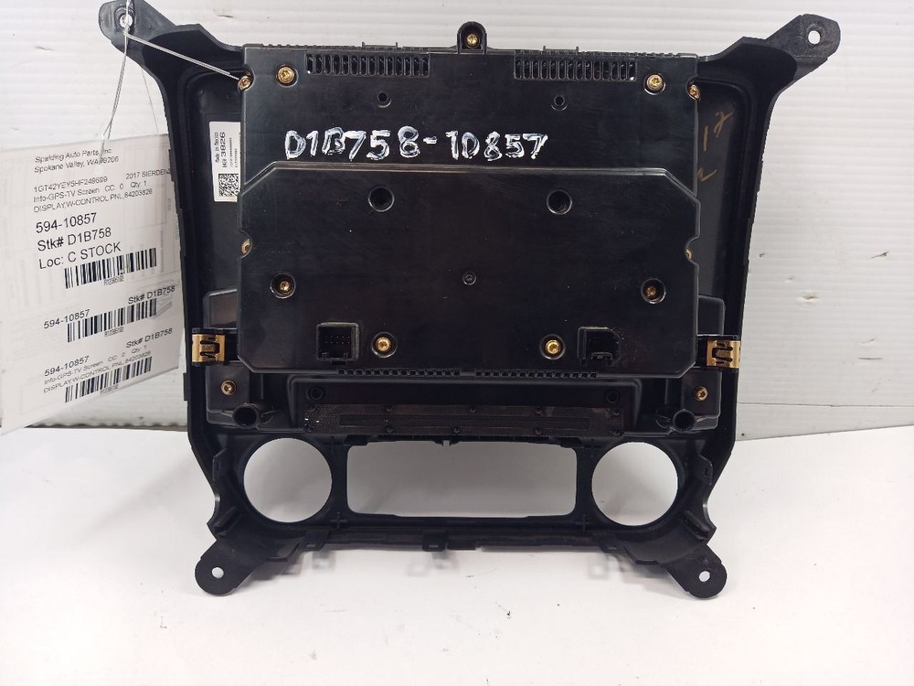 Display Screen w/Control Panel from 2017 GMC Sierra Denali 3500 12395192
