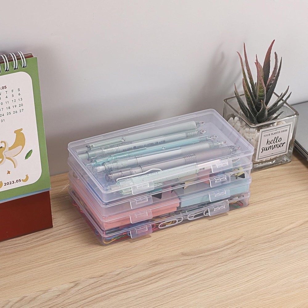 2 Pack Plastic Cash Box Clear Currency Tray Rectangular Cash Storage Holder
