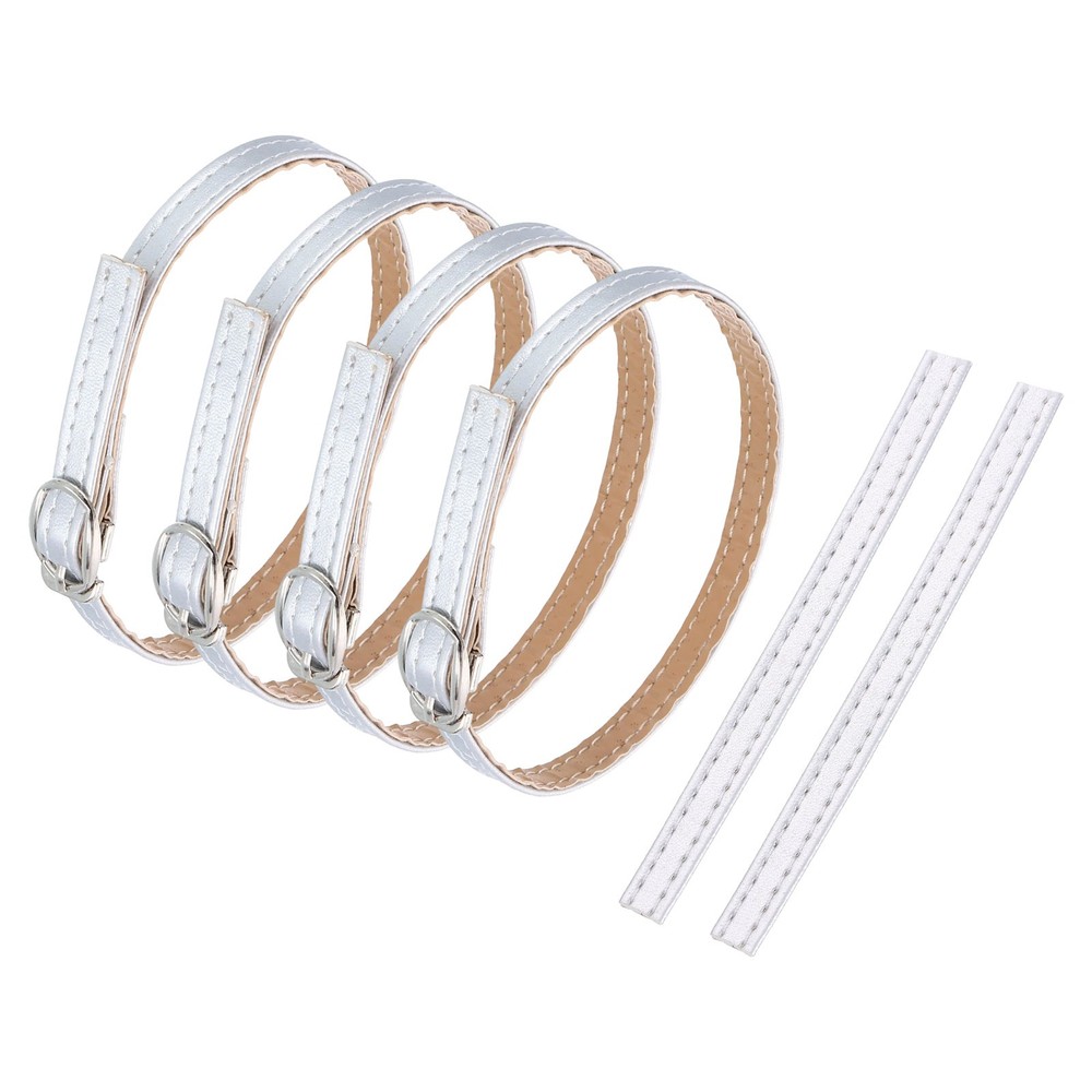 2 Pair Replacement Ankle Strap for Heels Shoe Bands, Silver
