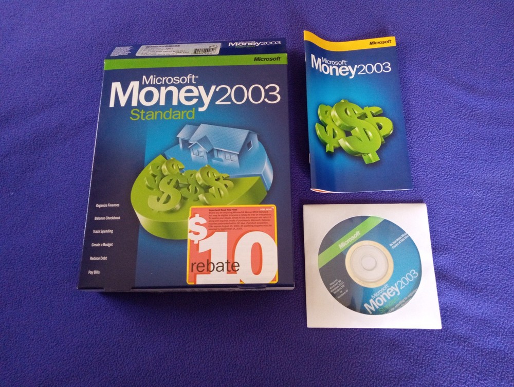 Microsoft Money 2003 Standard PC Software in Box For Windows 98, 2000, ME, XP