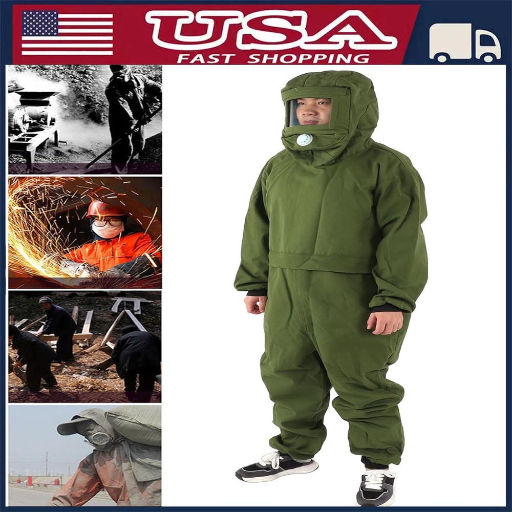 Sand Blasting Suit Protective Hood Splash Work Protection Protective Mask US