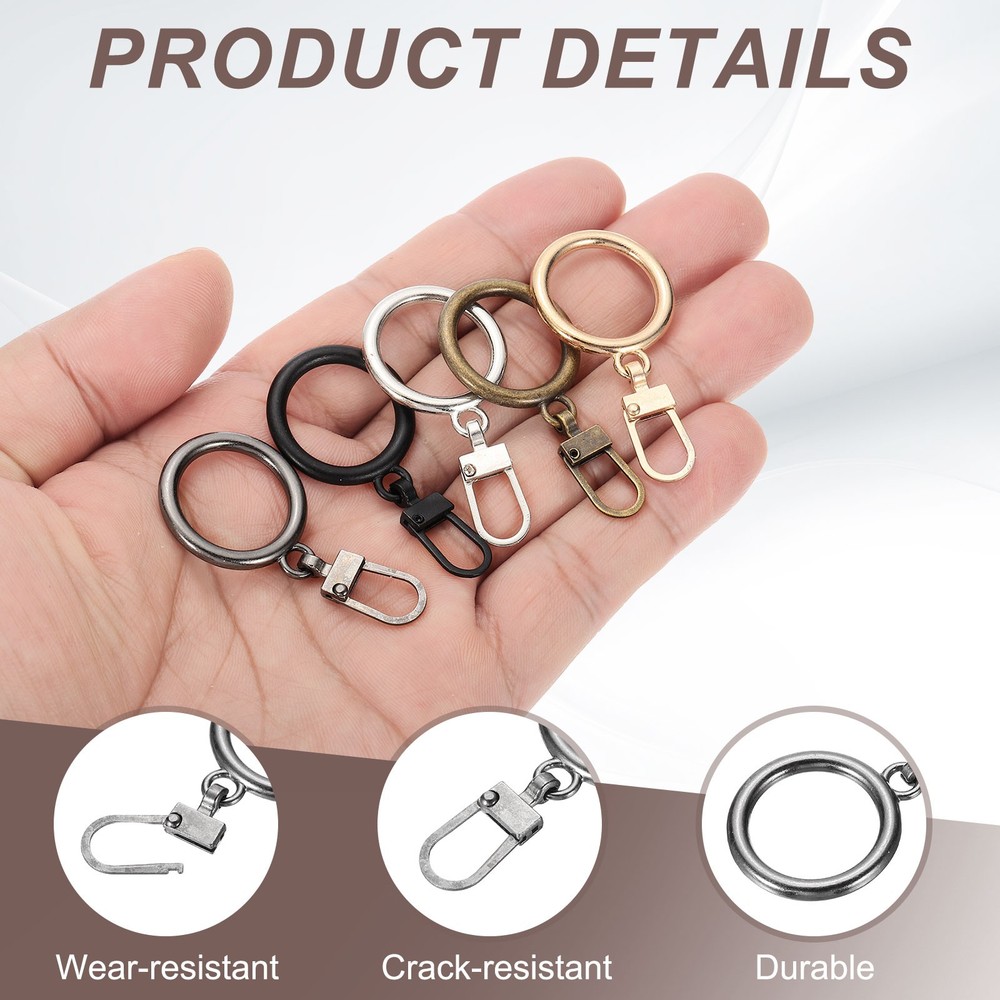 4 Set Zipper Pull, 1.77 Inch Metal Round Zip Puller Zipper, 5 Color
