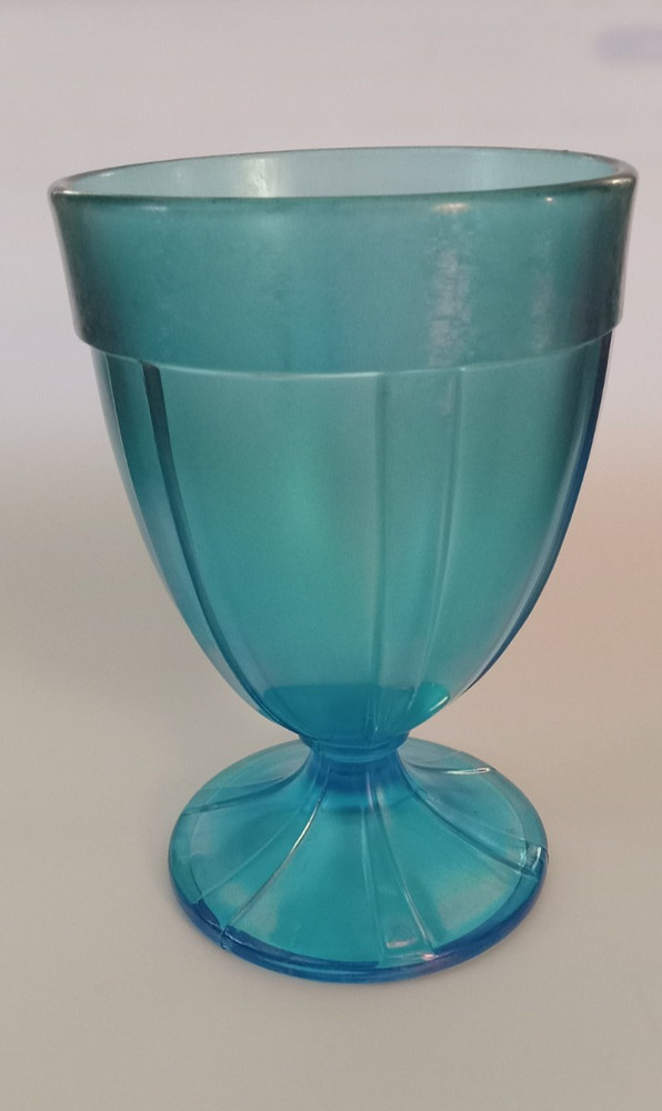 Fenton Celeste Blue Iridized Stretch Glass #1 Pound Footed Candy Jar Bottom