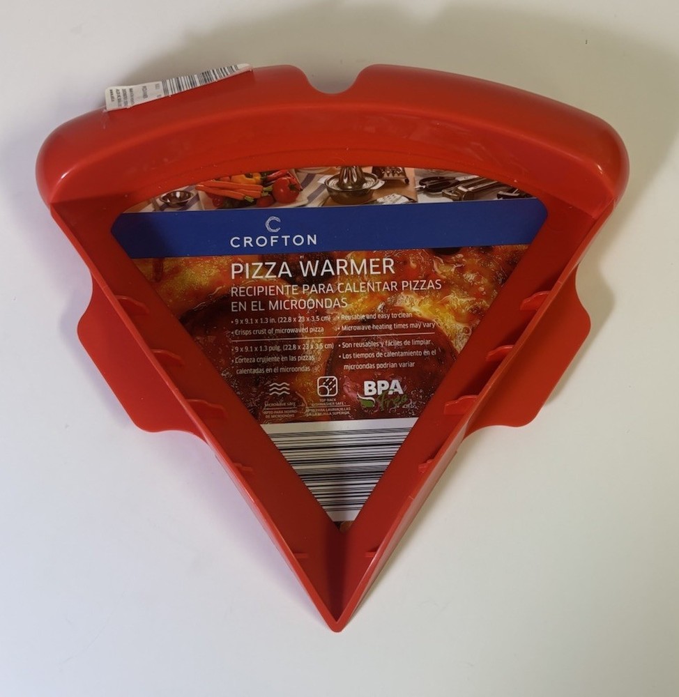 Crofton Microwave Pizza Warmer Reusable Red Plastic