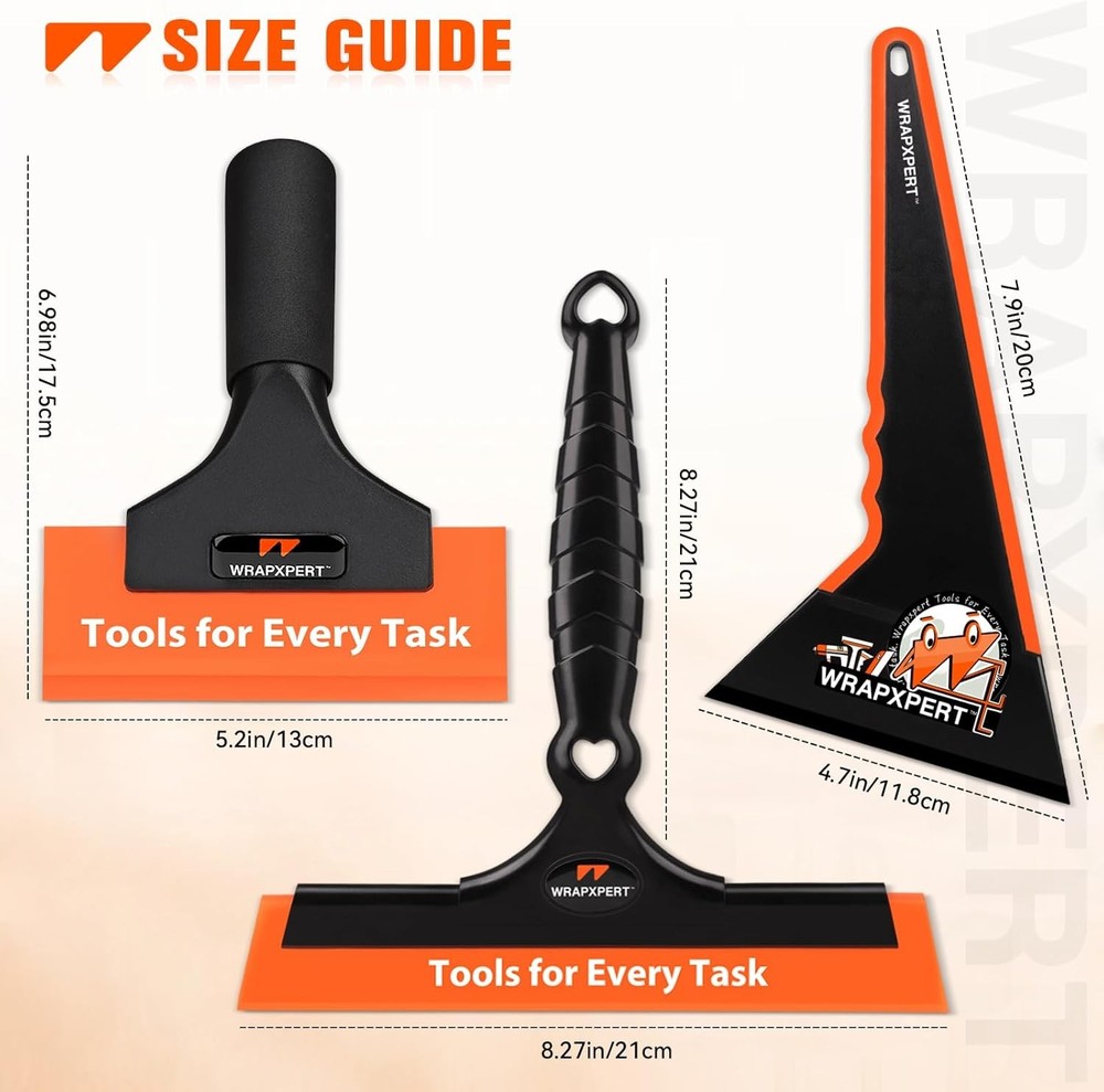 Window Tint Tools Kit, 3-Step Professional Window Tint Squeegee Set for