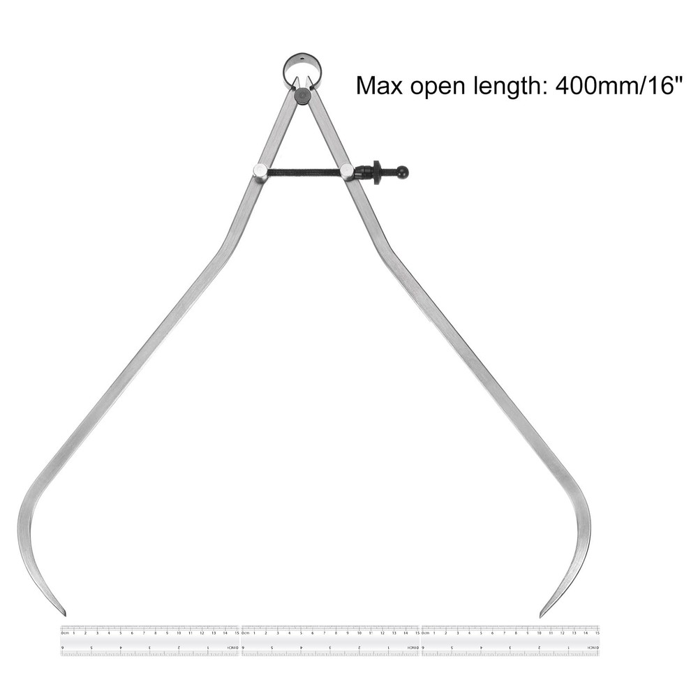 16 Inch Carbon Steel Adjustable Spring Outside Joint Caliper Solid Nut Silver