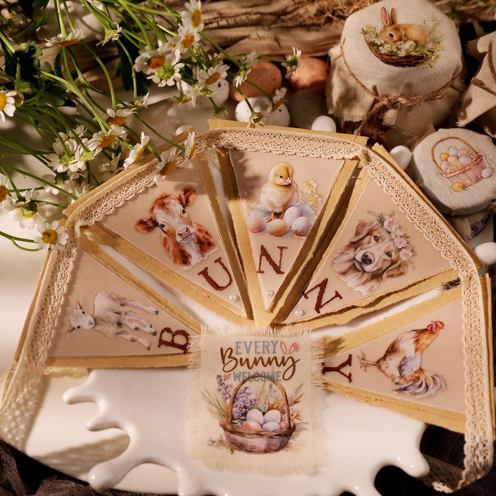 Spring Easter Crafts Rub On Transfers Sticker Larger 3 sheets, Multicolor