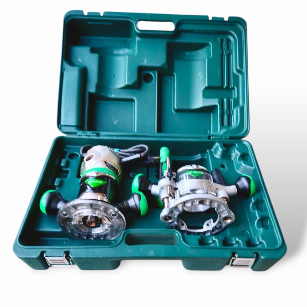 EX+ HITACHI M12VC 1/2” 1/4” VARIABLE SPEED FIXED BASE ROUTER W/PLUNG & CASE #23