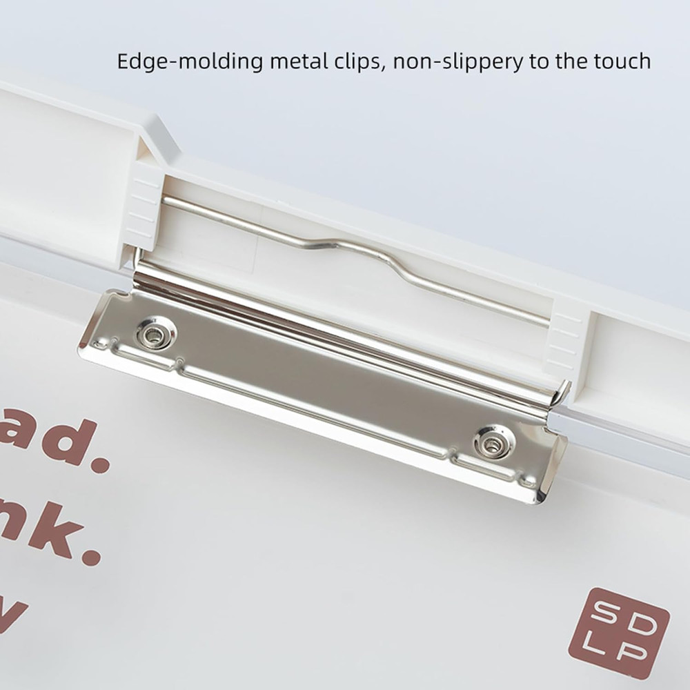 Reinforced Clipboard with Storage, Inner Plastic Folder Attached, Heavy Duty Pla