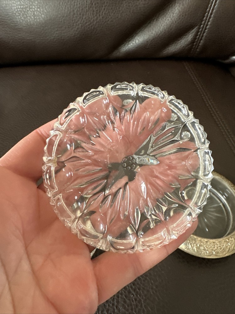 Fostoria Glass Coasters (4) - Two appear to be silver edged!