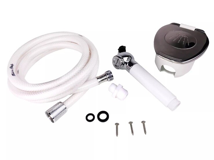 Scandvik 12131P Recessed Push Button Shower