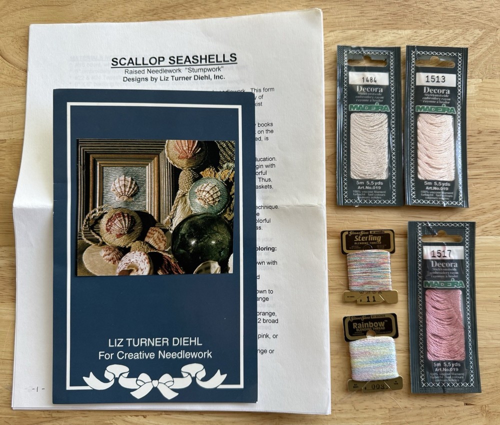 Liz Turner Diehl Scallop Seashell Creative Needlework Pattern & Threads
