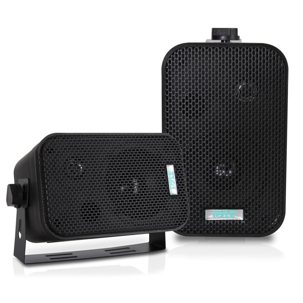 Pyle PTA62BT Bluetooth Receiver Bundle w/ 8x 3.5" Black Waterproof Speaker, Wire