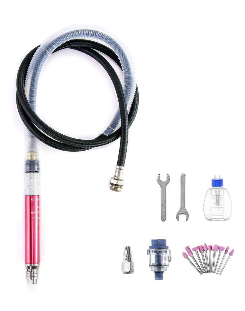 QWORK Air Micro Grinder, 1/8" Mini Pencil Polishing Cutting Tool Pneumatic