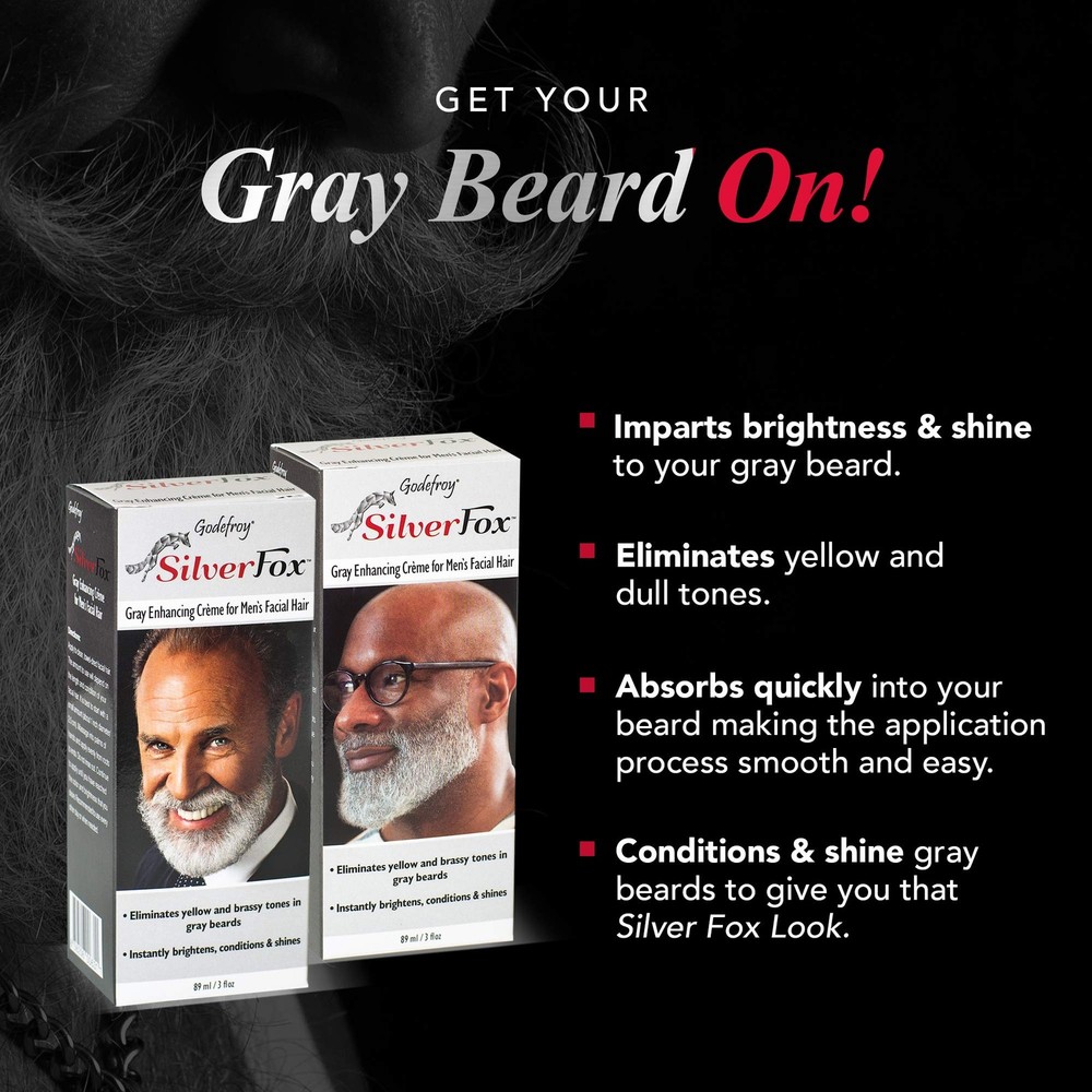 Silver Fox Mens Beard Brightener for Ethnic Hair, 3 oz