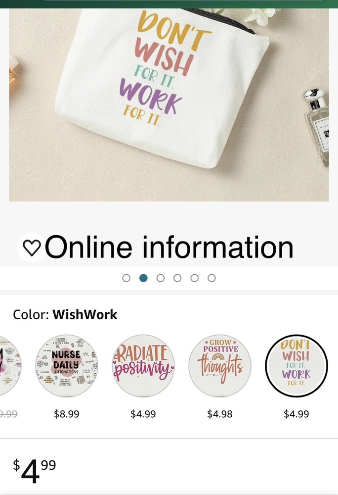 Positive Affirmations Makeup Bag Cosmetic Bag