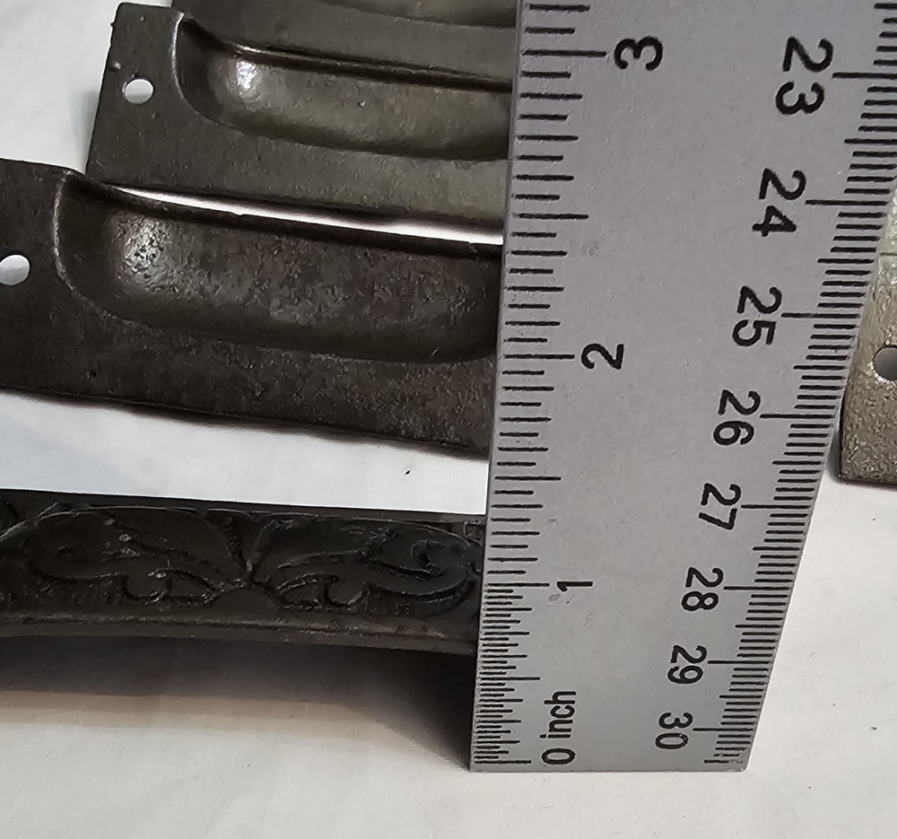 VICTORIAN IRON BIN DRAWER PULLS CABINET HARDWARE 7 ORIGINAL DECORATIVE HANDLES