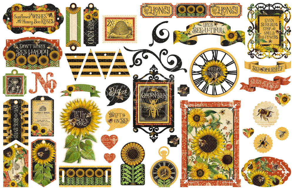 GRAPHIC 45 "LET IT BEE" PACKAGE/BUNDLE PAPER PADS EMBELLISHMENTS *FREE SHIPPING*