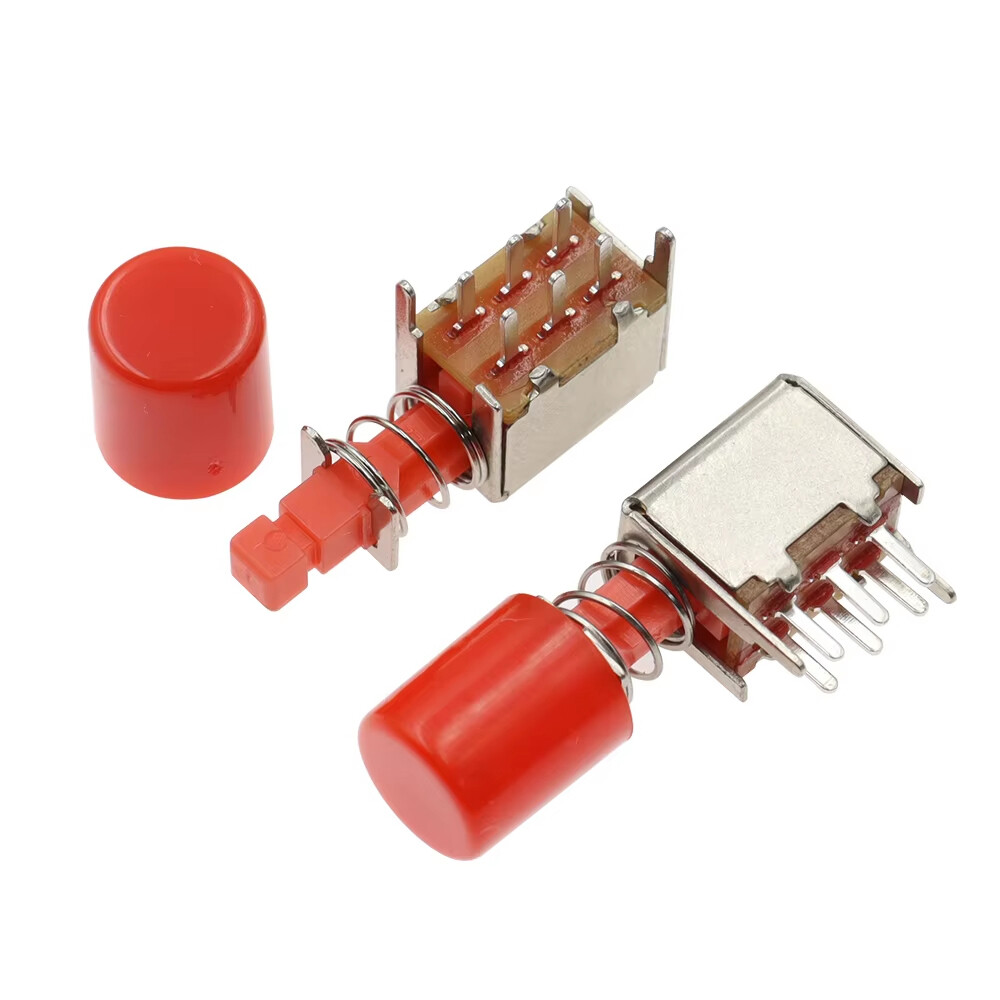 A03 Latching PCB Push Button Switch DPDT Straight Key Switch 6 Pin PS-22F02