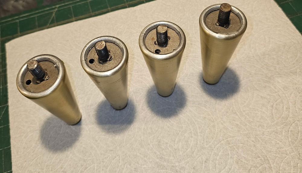 4 - Vintage Gold Metal Legs, 4" high
