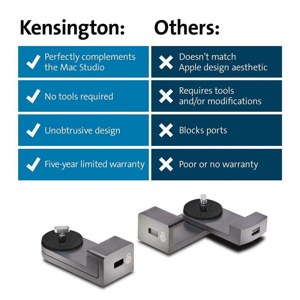 Kensington Lock Designed for Mac Studio Locking Adapter Silver