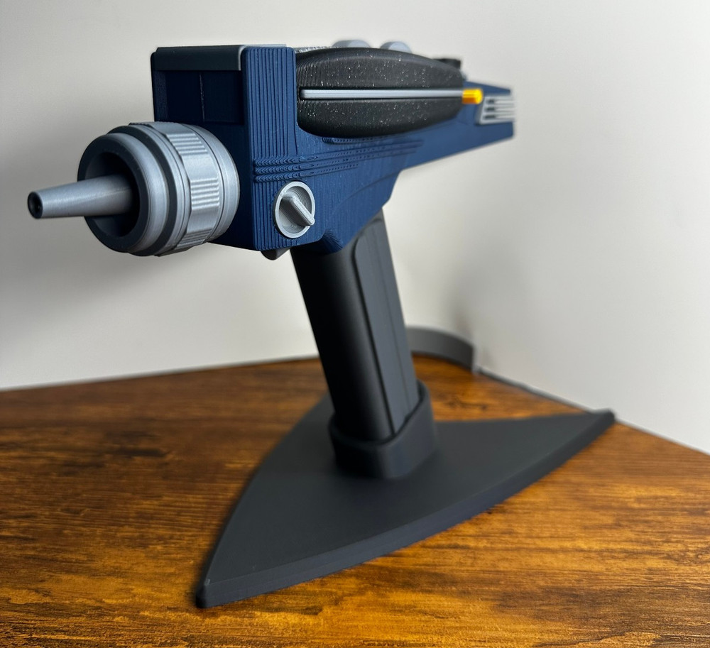 Star Trek Type II Phaser 3D Printed Prop Replica w/ Stand & Removable Type I