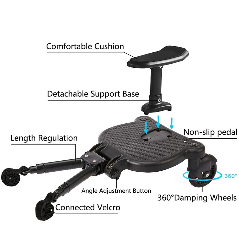 Universal Stroller Board & Buggy with Detachable Seat - Glider Board 55 lbs Max