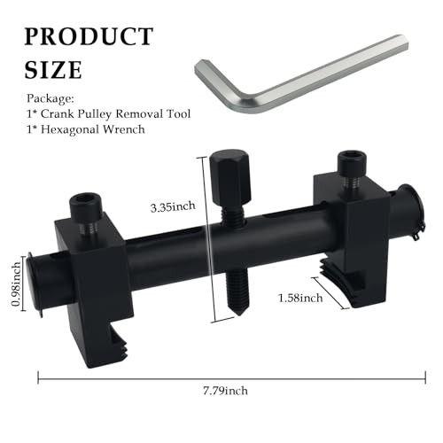 Pulley Puller Tool with 17mm Hexagonal Wrench,Crankshaft Pulley Removal Tool