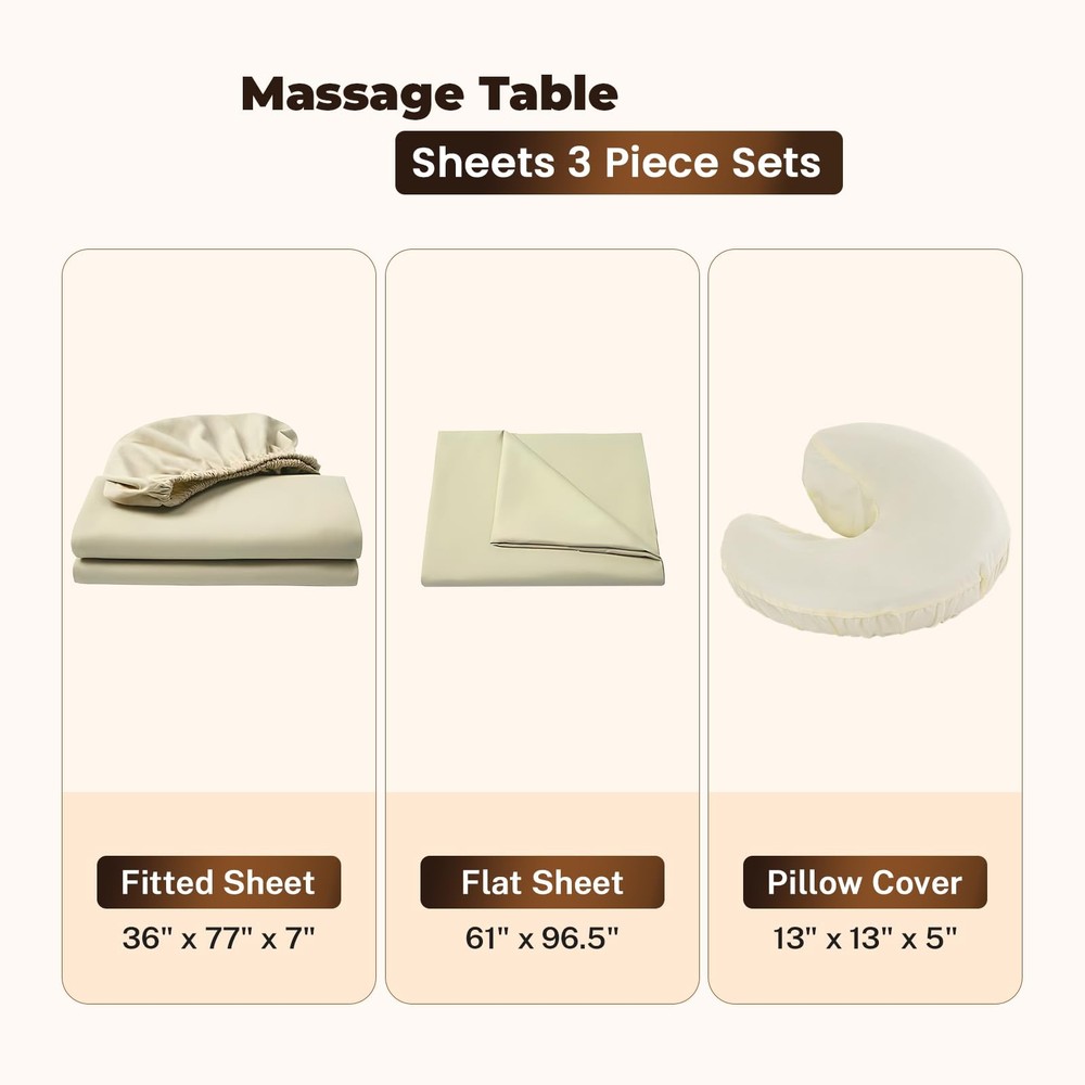 4 Sets Premium Microfiber Massage Table Sheets Set, 3 Piece Set Ultra-Light M...
