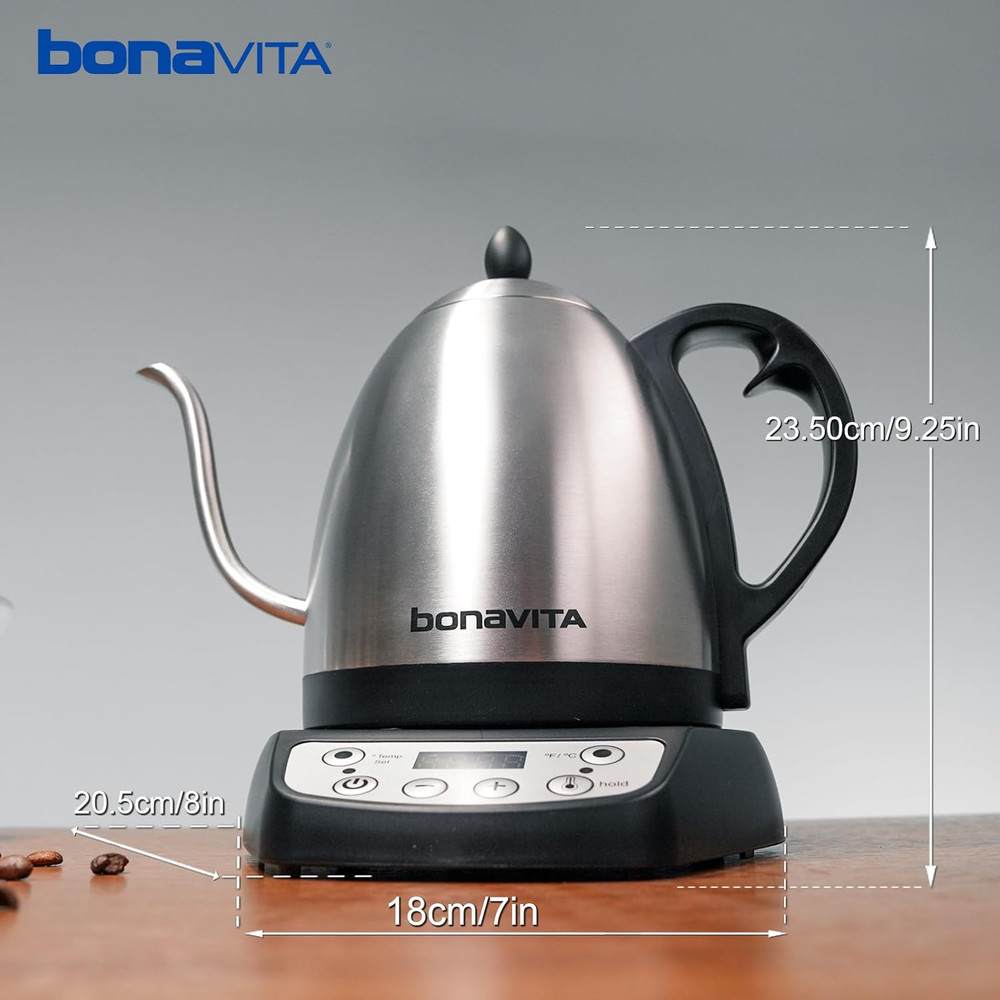 1L Digital Variable Temperature Gooseneck Electric Kettle for Coffee Brew and Te