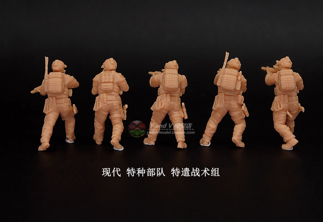 1/72 Resin Modern Special Force 5 Figures Unpainted