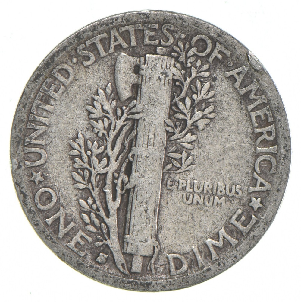 VG+ 1929-S Mercury 90% Silver Dime