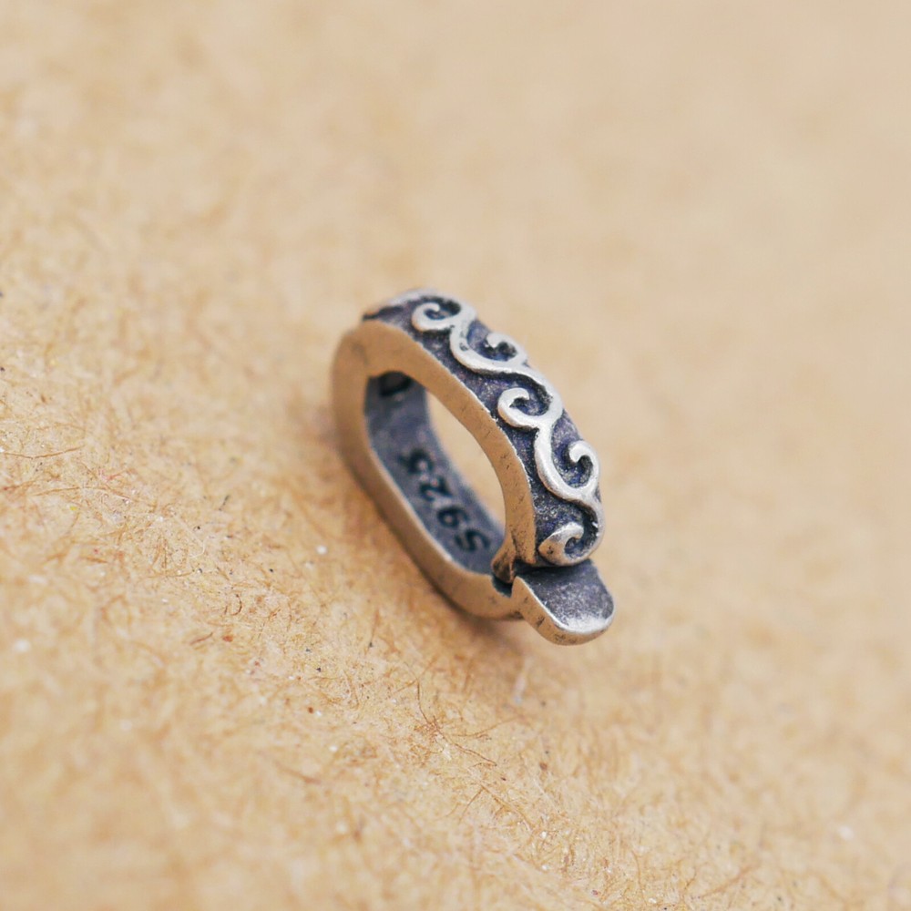 TINY Sterling Silver 925 Link Lock Oval Jump Ring Charm Pendant Connector A5159