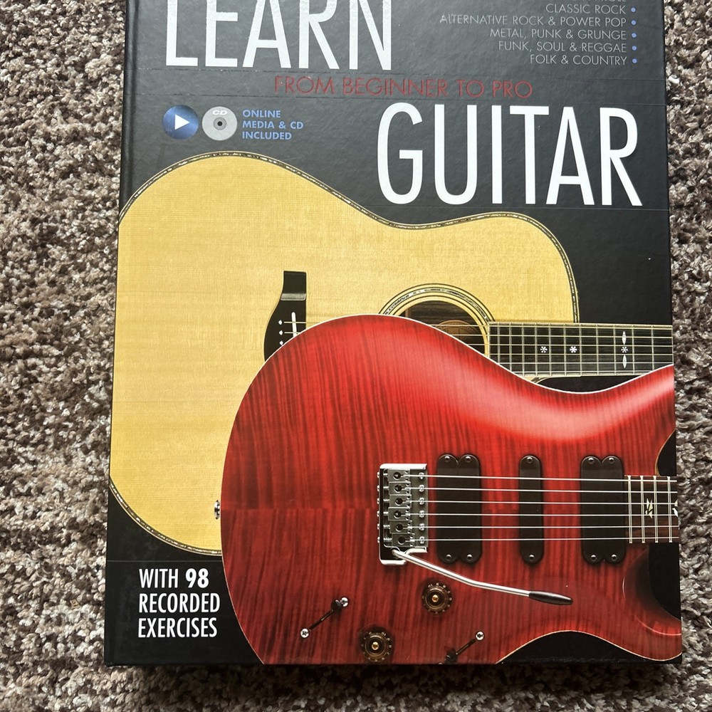 Beginner Guitar Lesson Book, 50 Amazing & Popular Songs, Color Coded Notes