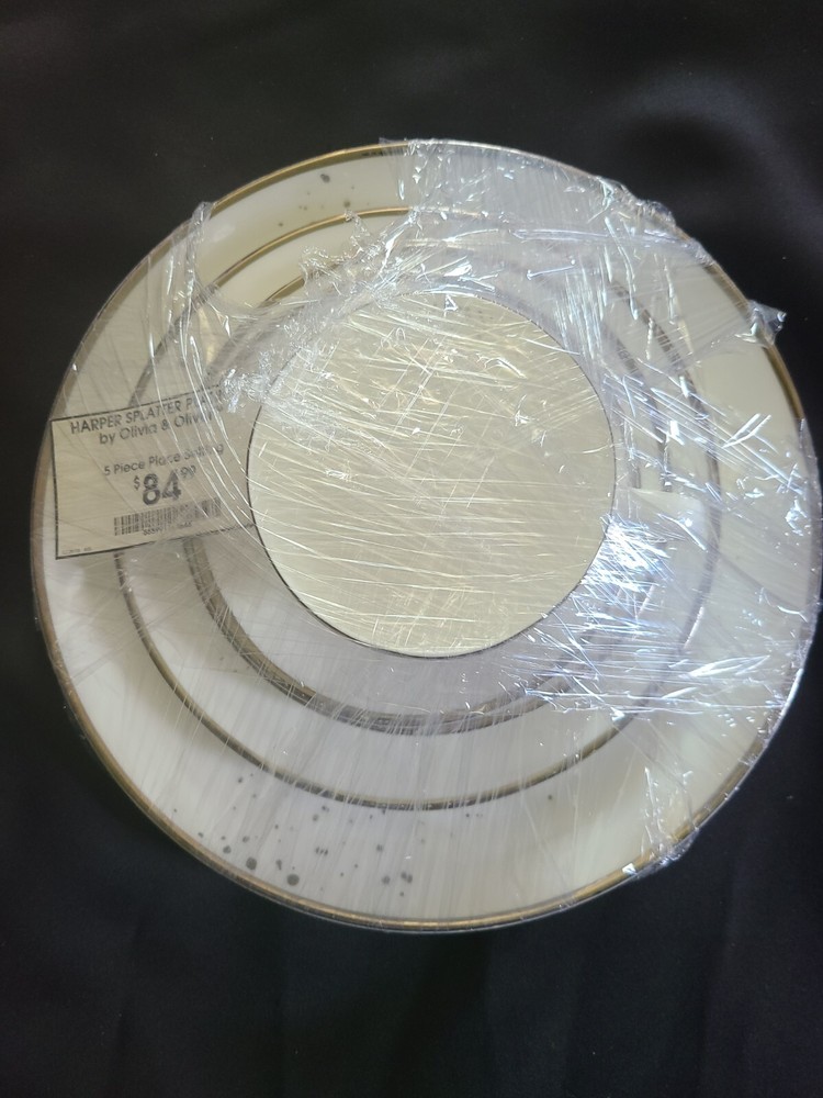 Olivia & Oliver Harper Splatter Platinum 5-Piece Place Setting
