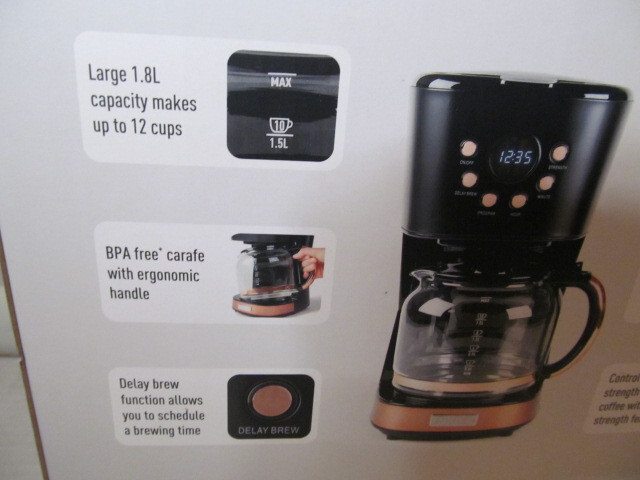 Haden 12 Cup Programmable Coffee Machine 75075, Black