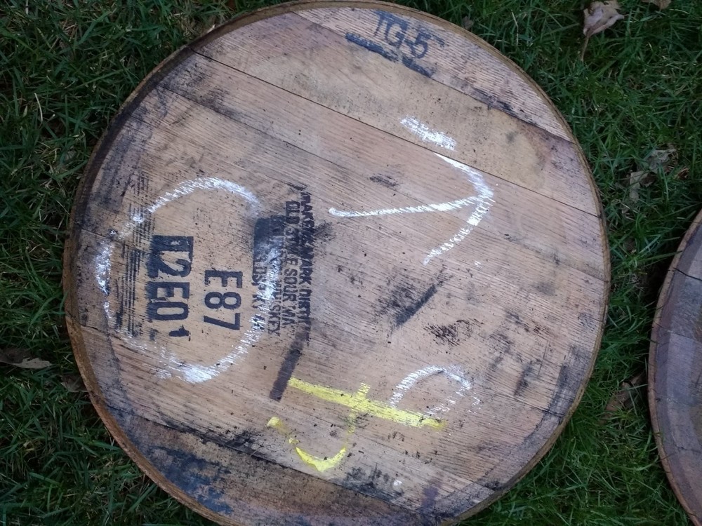 100% Authentic Bourbon Whiskey Barrel Top / Head / Lid - !!! LARGE stamp !!!