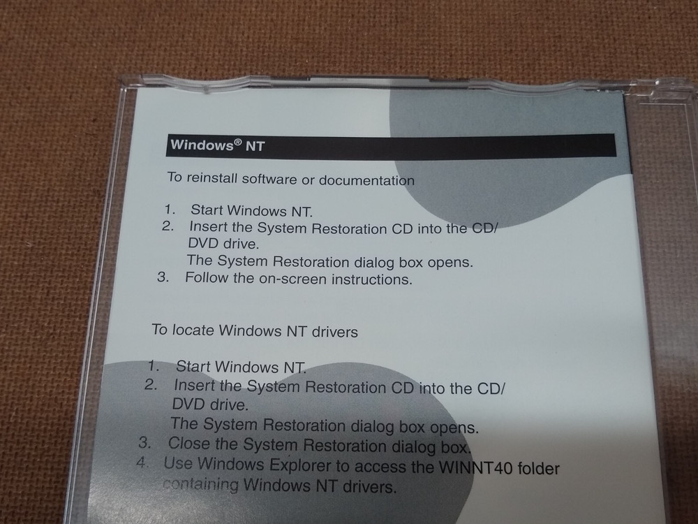 Gateway 2000 System Restoration CD Version 8.1 1998 Windows NT