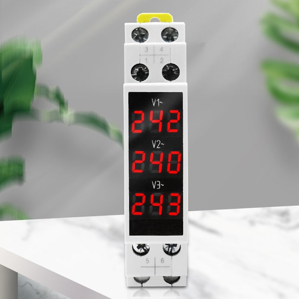 Digital Voltmeter BV3R Three Phase AC 50 500V For Din Rail Panel Mount
