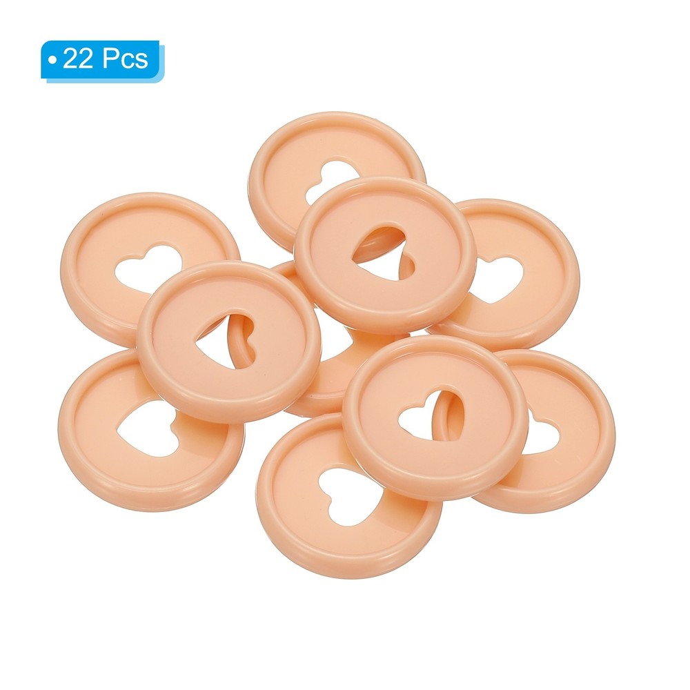 24mm Plastic Book Binding Discs, 22 Pack Expansion Discs Heart, Light Pink