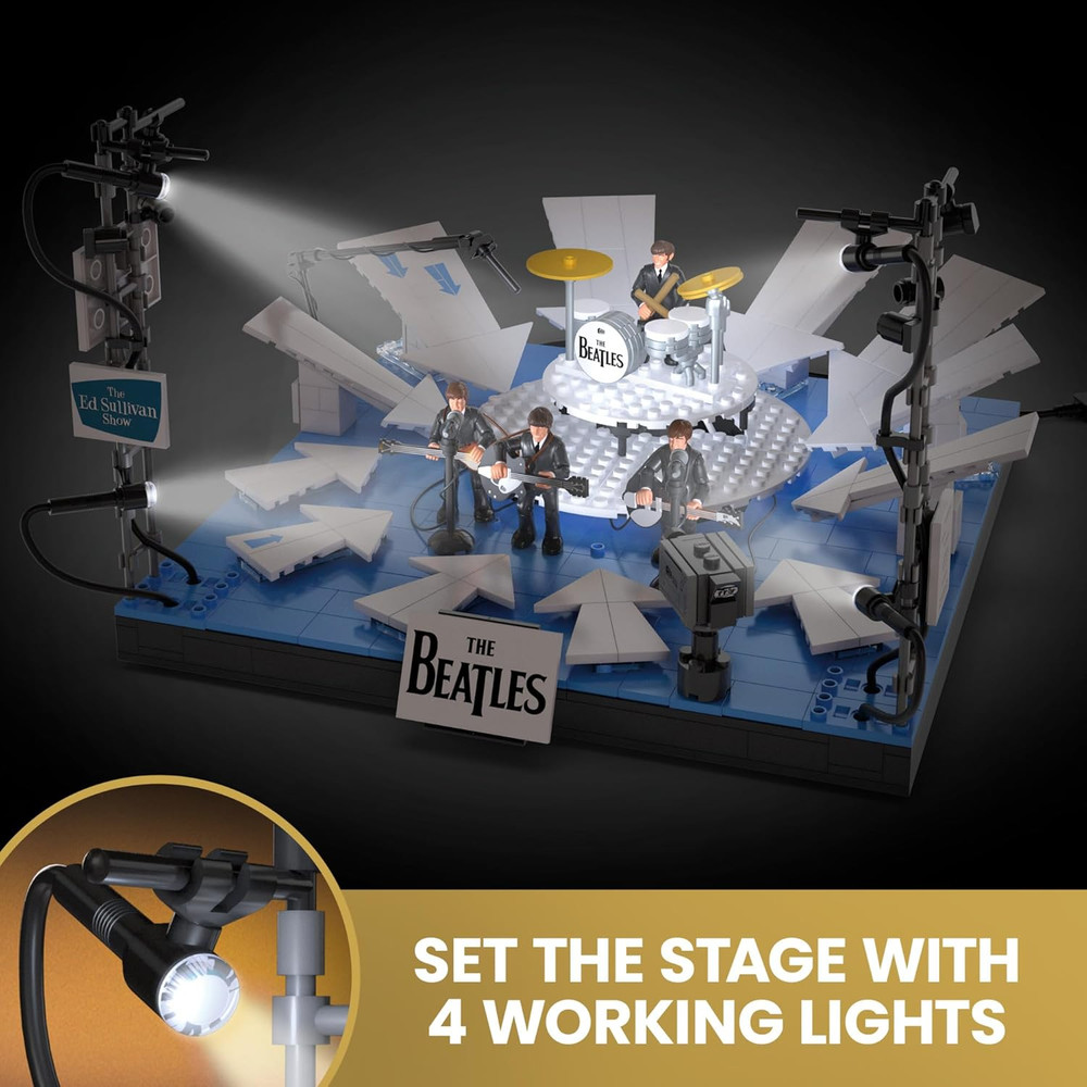 MEGA the Beatles Building Set with 681 Pieces, 4 Poseable Action Figures and Ed