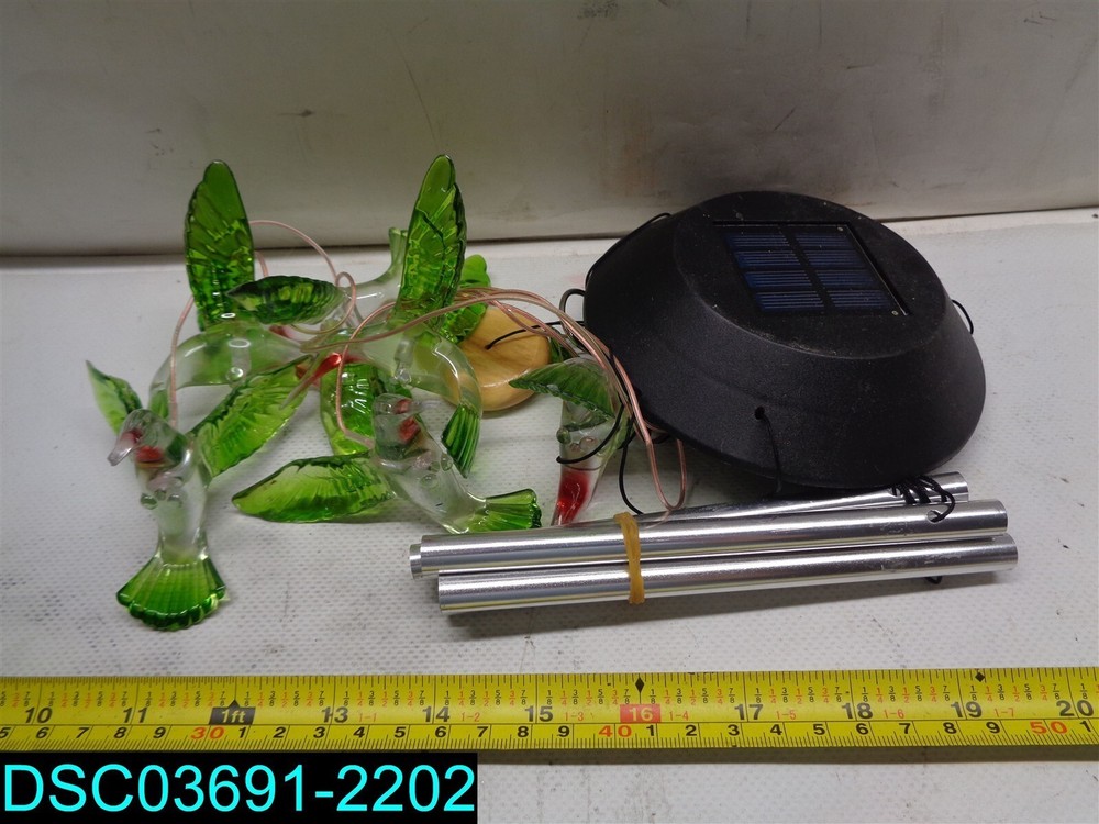 Solar Changing Color Hummingbird Wind Chime