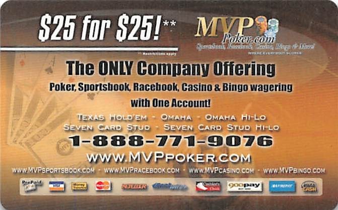 MVP Poker Advertising Card