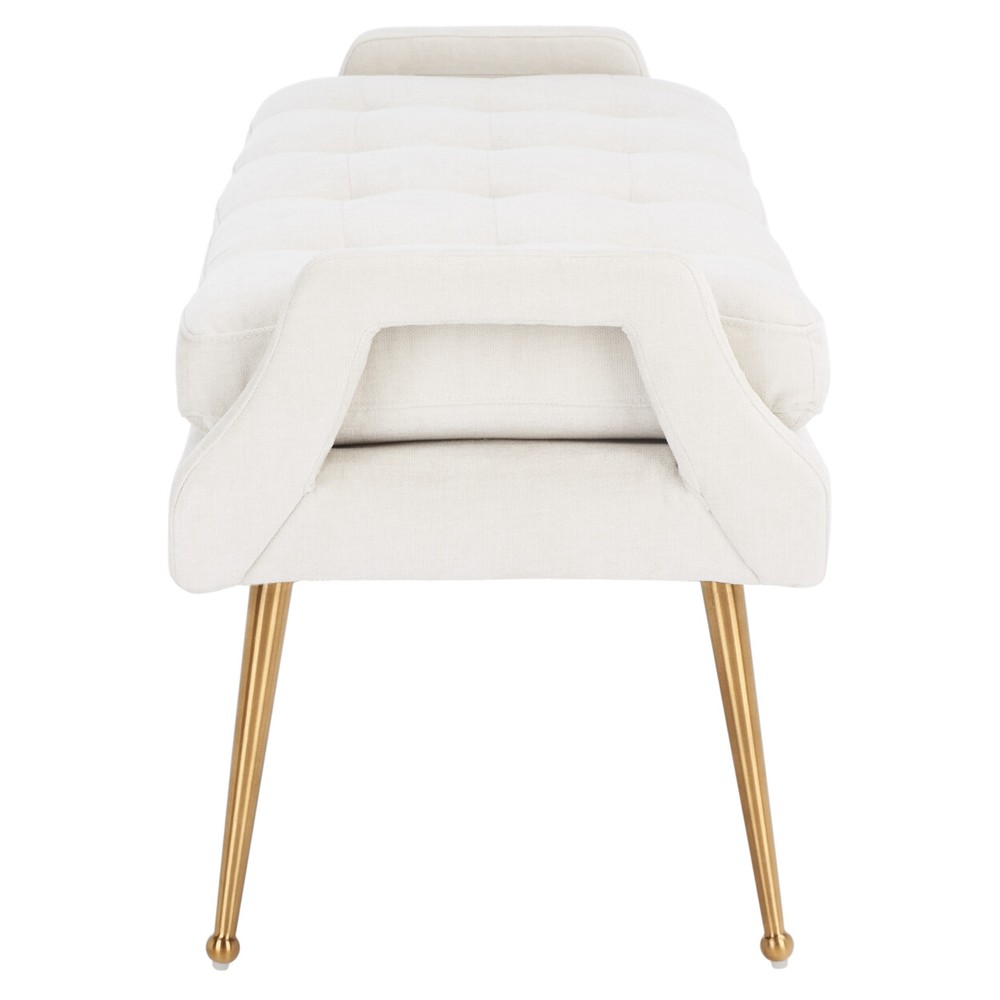 SAFAVIEH Everdeen Bench | Light Grey / Gold |