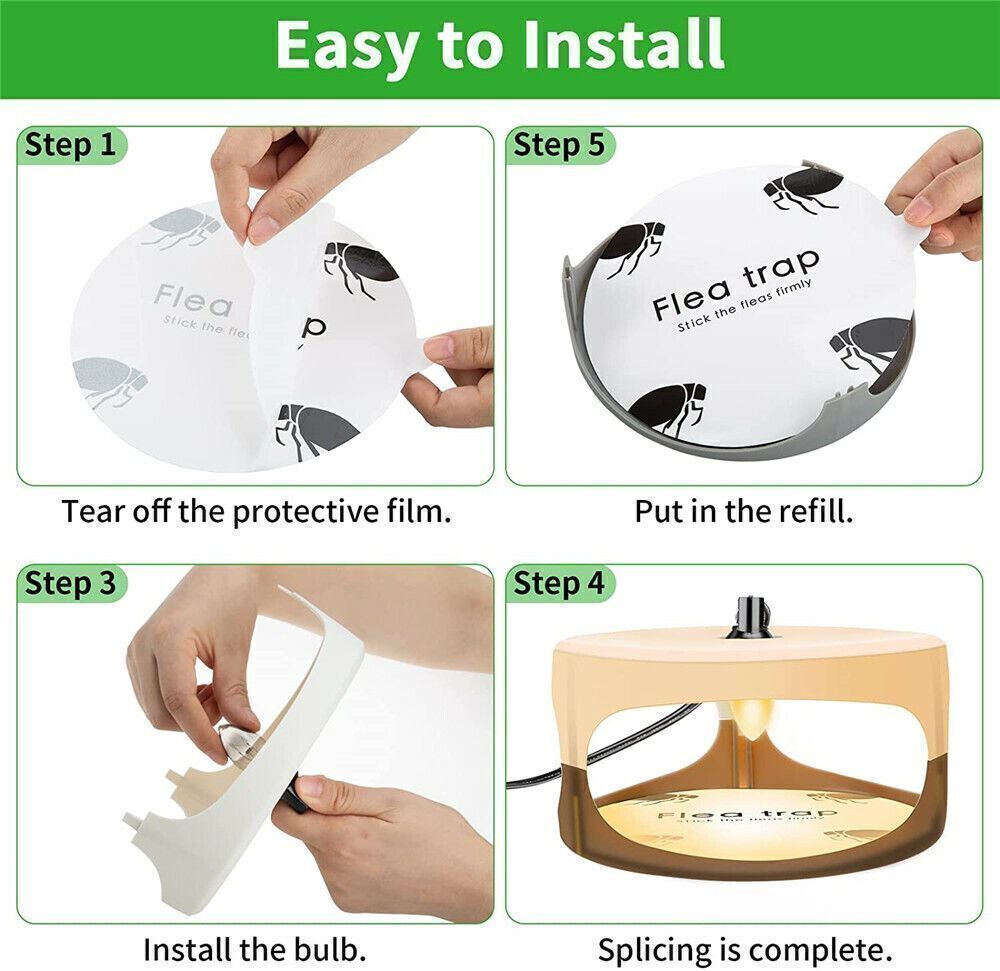 1/2pcs Sticky Flea Trap Flea Bed Bug Trap Killer Pad With Glue Discs Indoor
