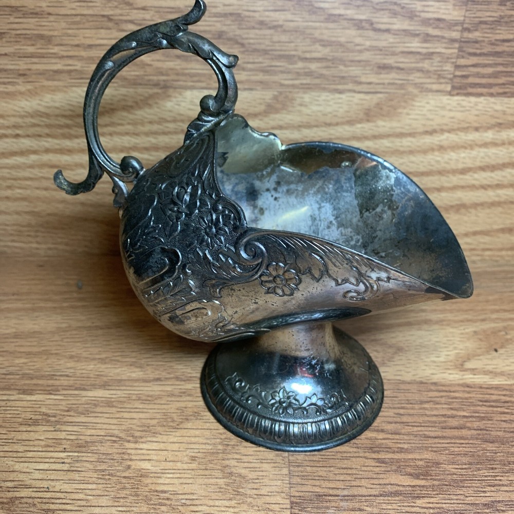 VINTAGE SILVER PLATED ORNATE SUGAR BOWL CANDY DISH SCUTTLE