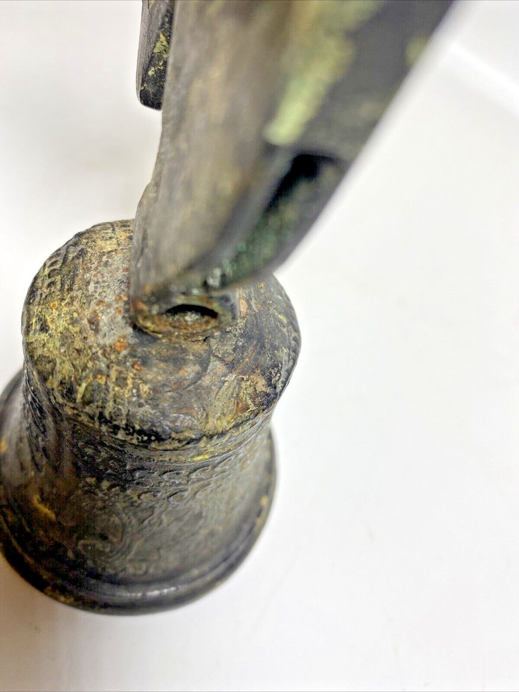 Old Bronze/Metal Monkey Bell Rustic & Unique Handcrafted Collectable 8" H x 3" W