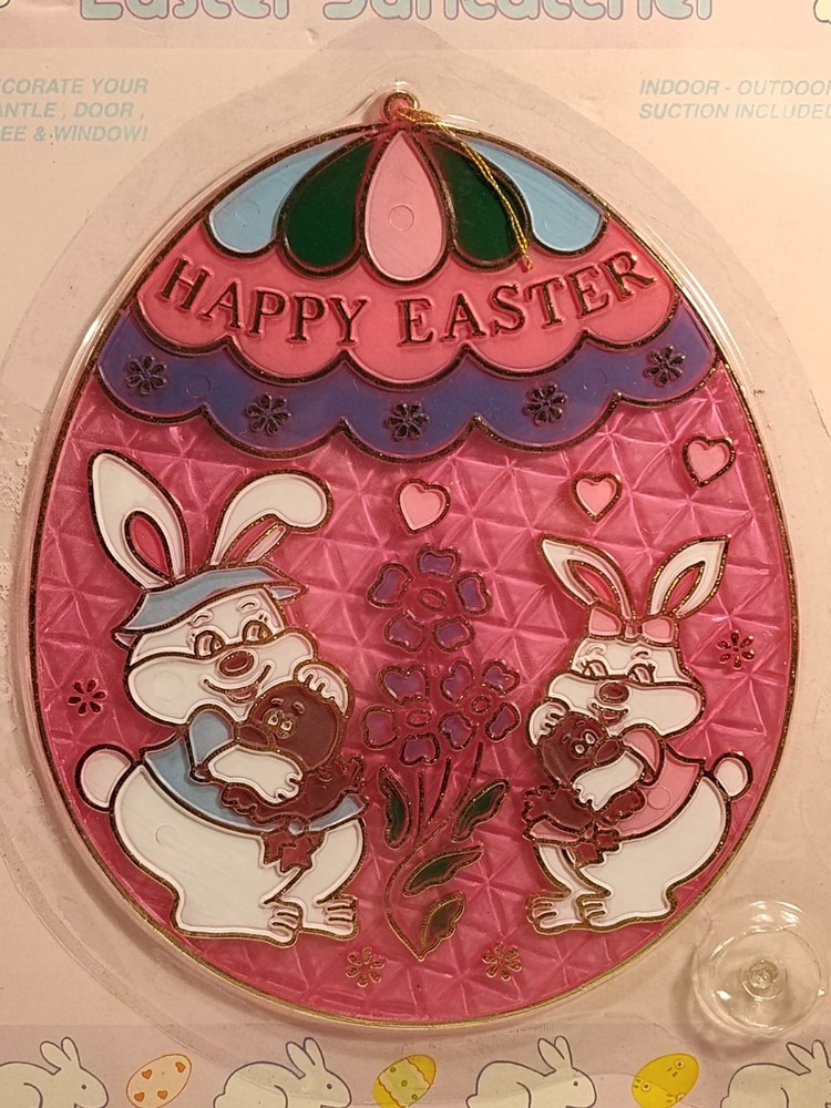 Hermitage Pottery Happy Easter Suncatcher Large 8"